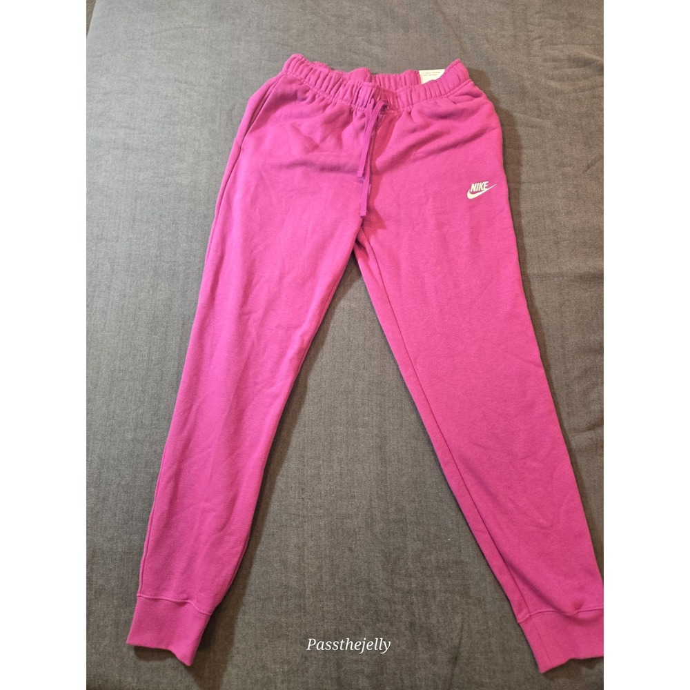NEW Nike Pants Womens Small Sportswear Club Fleece Jogger Purple Gym Yoga Lounge